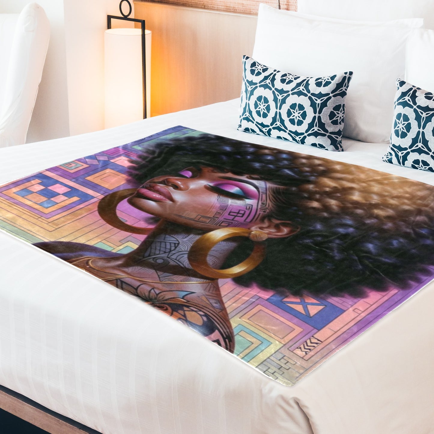 Bold Colorful Flannel Throw