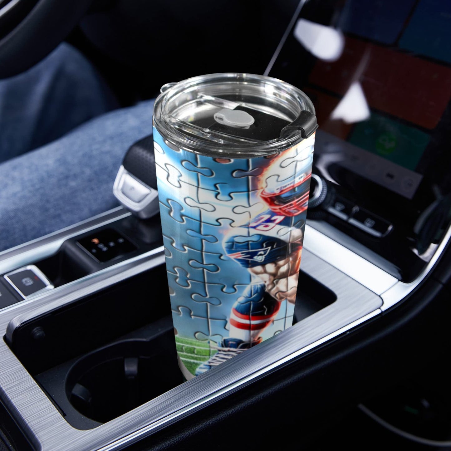 New England Patriots 20 oz Puzzle Design Tumbler