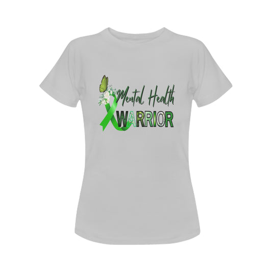 Women's Mental Health Warrior T-shirt Gray