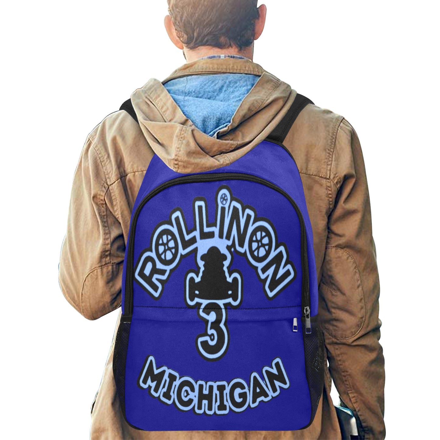 Rollin On 3 Michigan Backpack – Navy & Light Blue Rider Edition