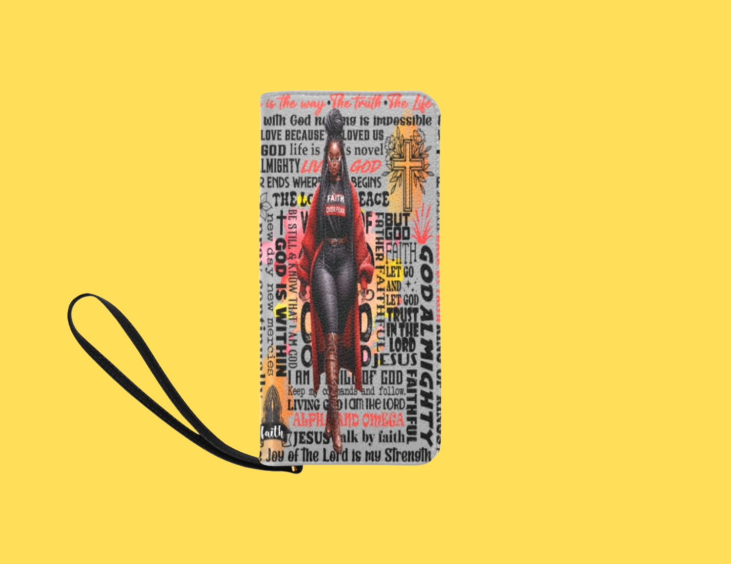 Faith Over Fear Women’s Clutch Purse – Inspirational Christian Wallet (Matches All 4 City Bags)