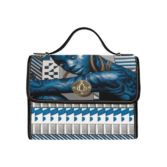 Blue Afrocentric Waterproof Canvas Bag