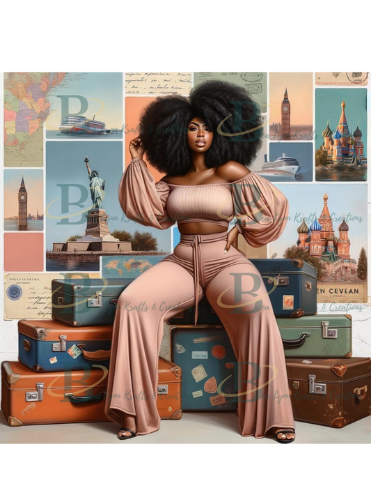 Traveler  and Suitcases