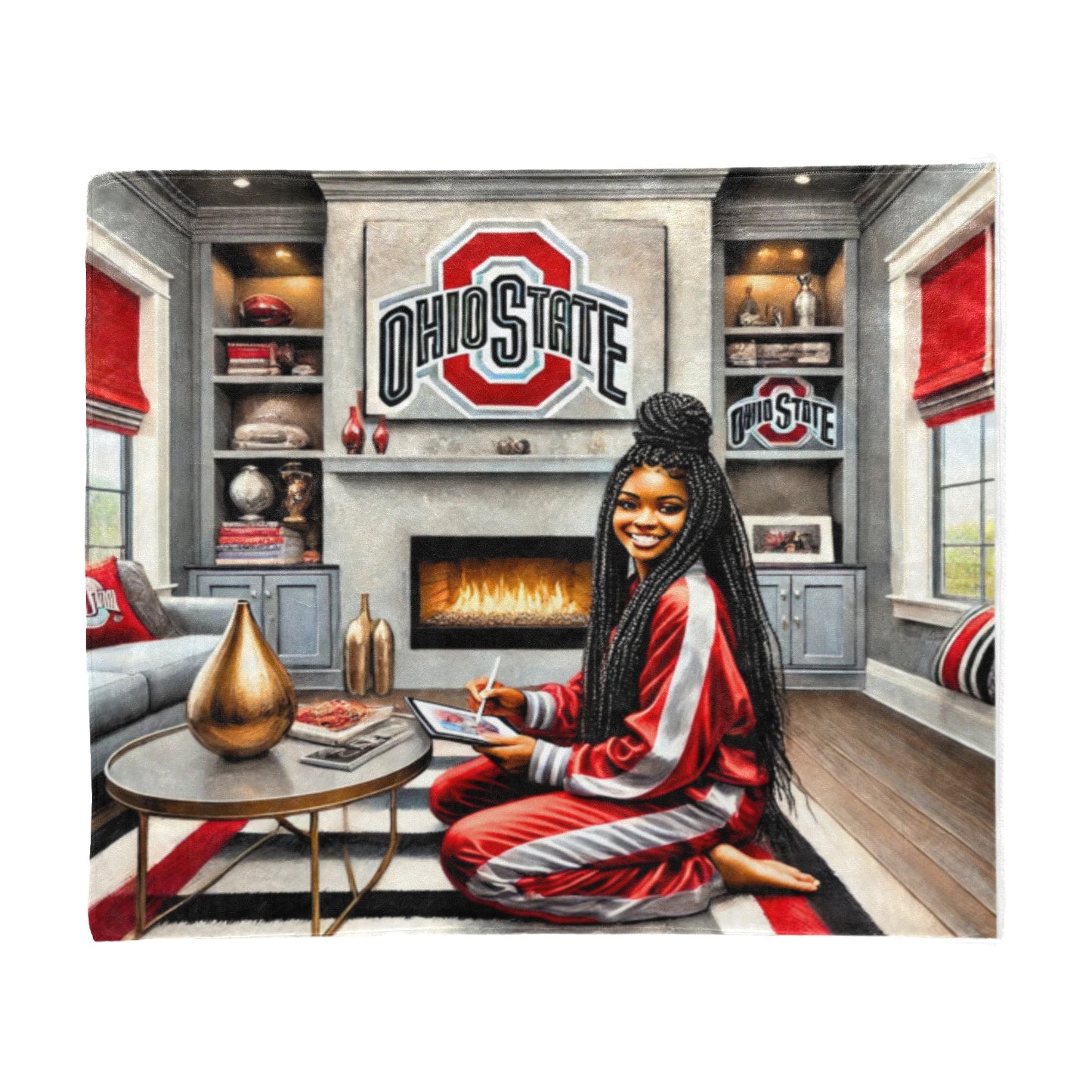 60"x50" Ohio State Buckeyes Fleece Blanket