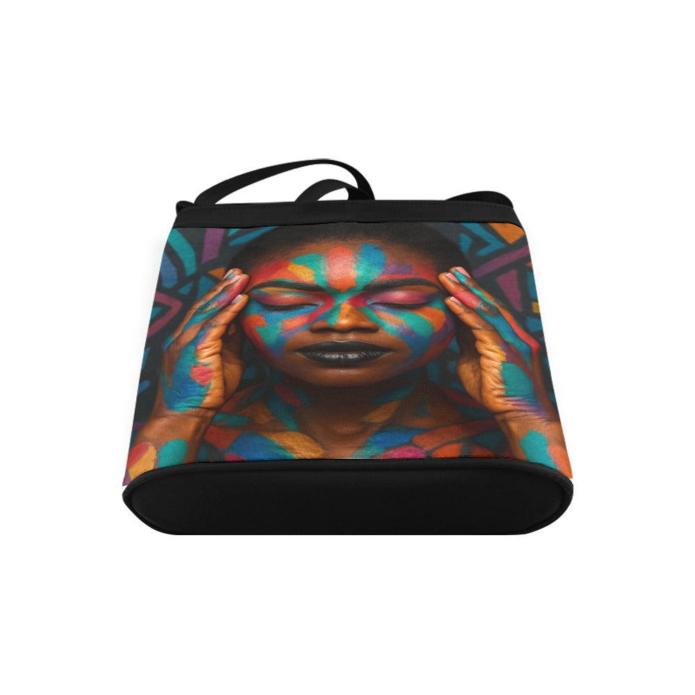 Crossbody Bag Featuring Vivid Face Paint Art