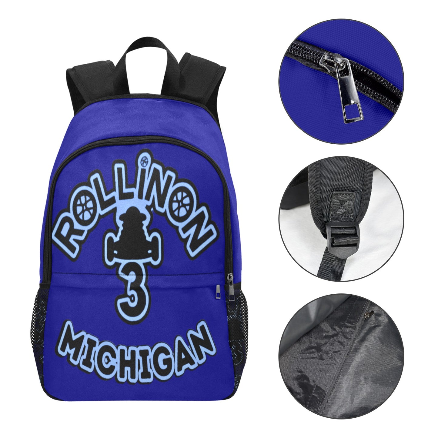 Rollin On 3 Michigan Backpack – Navy & Light Blue Rider Edition