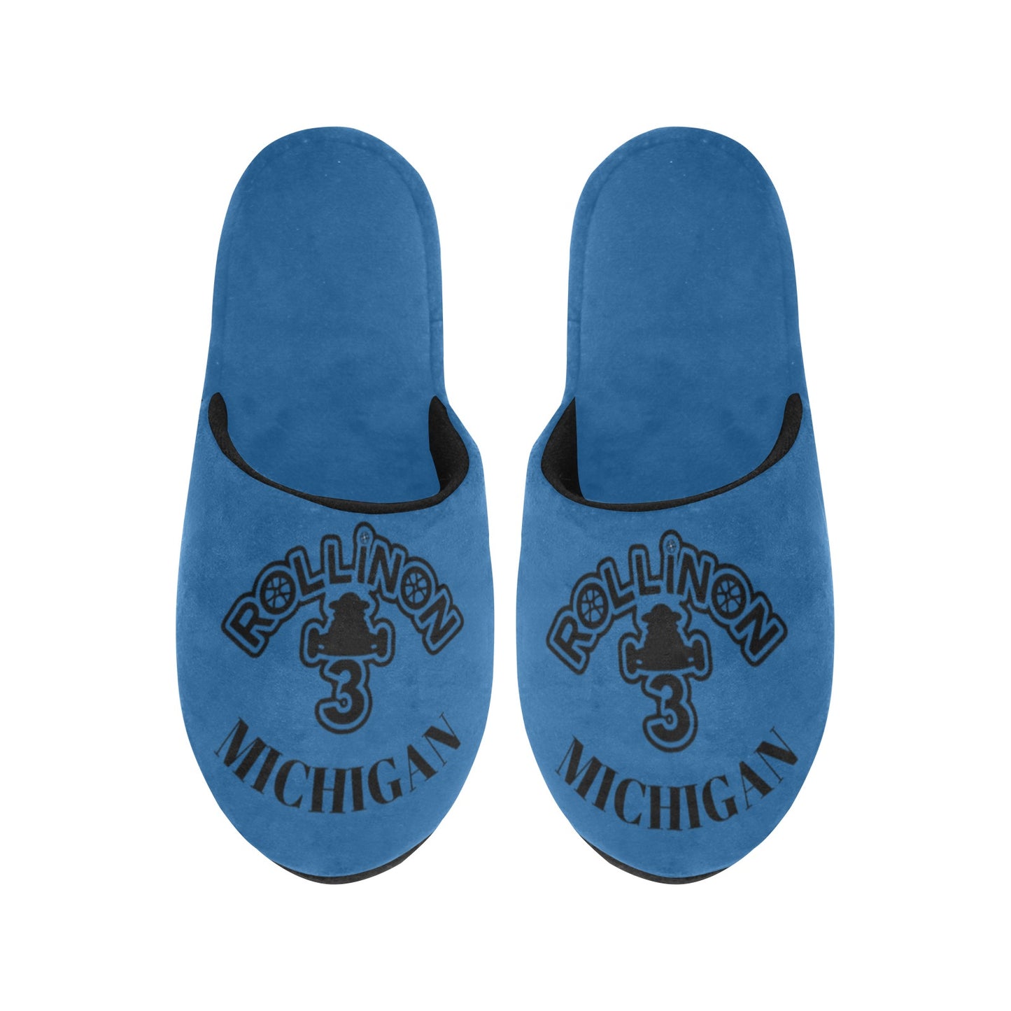 Rollin On 3 Michigan – Men’s Cozy Crew Slippers