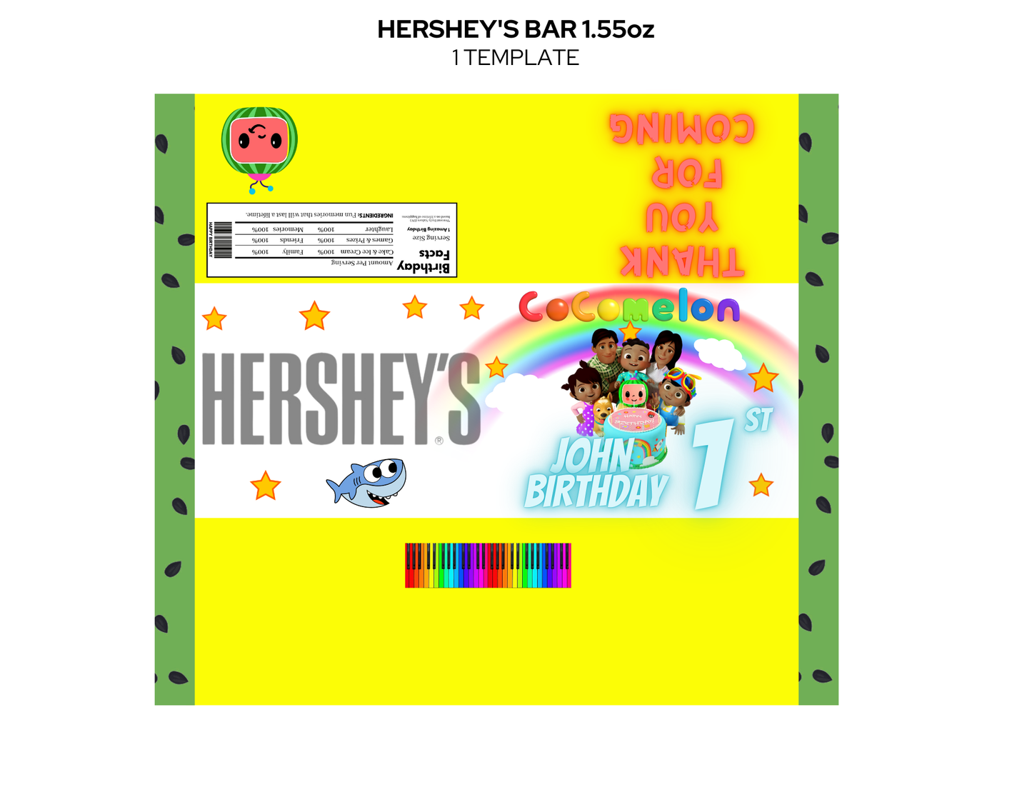 Cocomelon Party Favor Templates