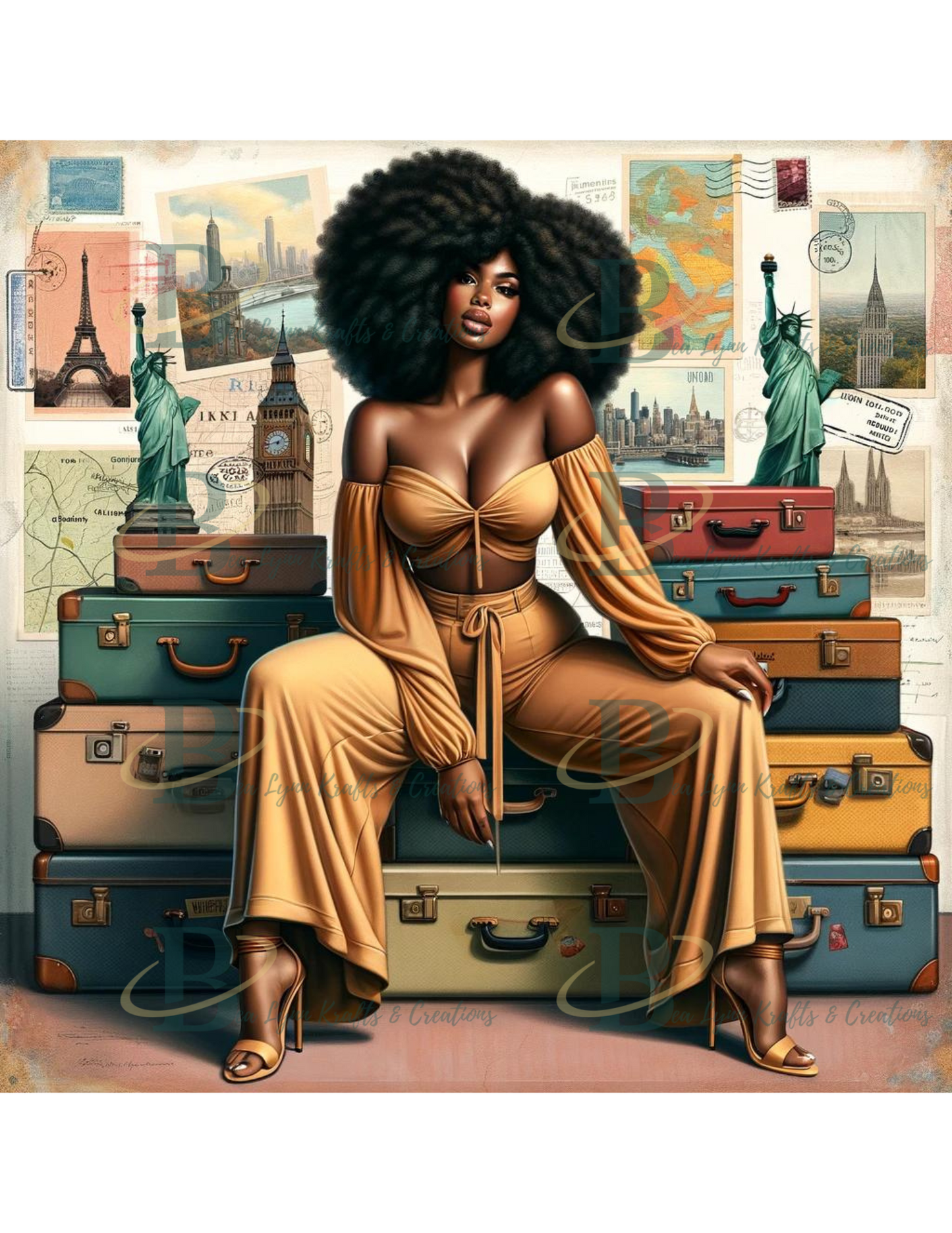 Traveler and Suitcases
