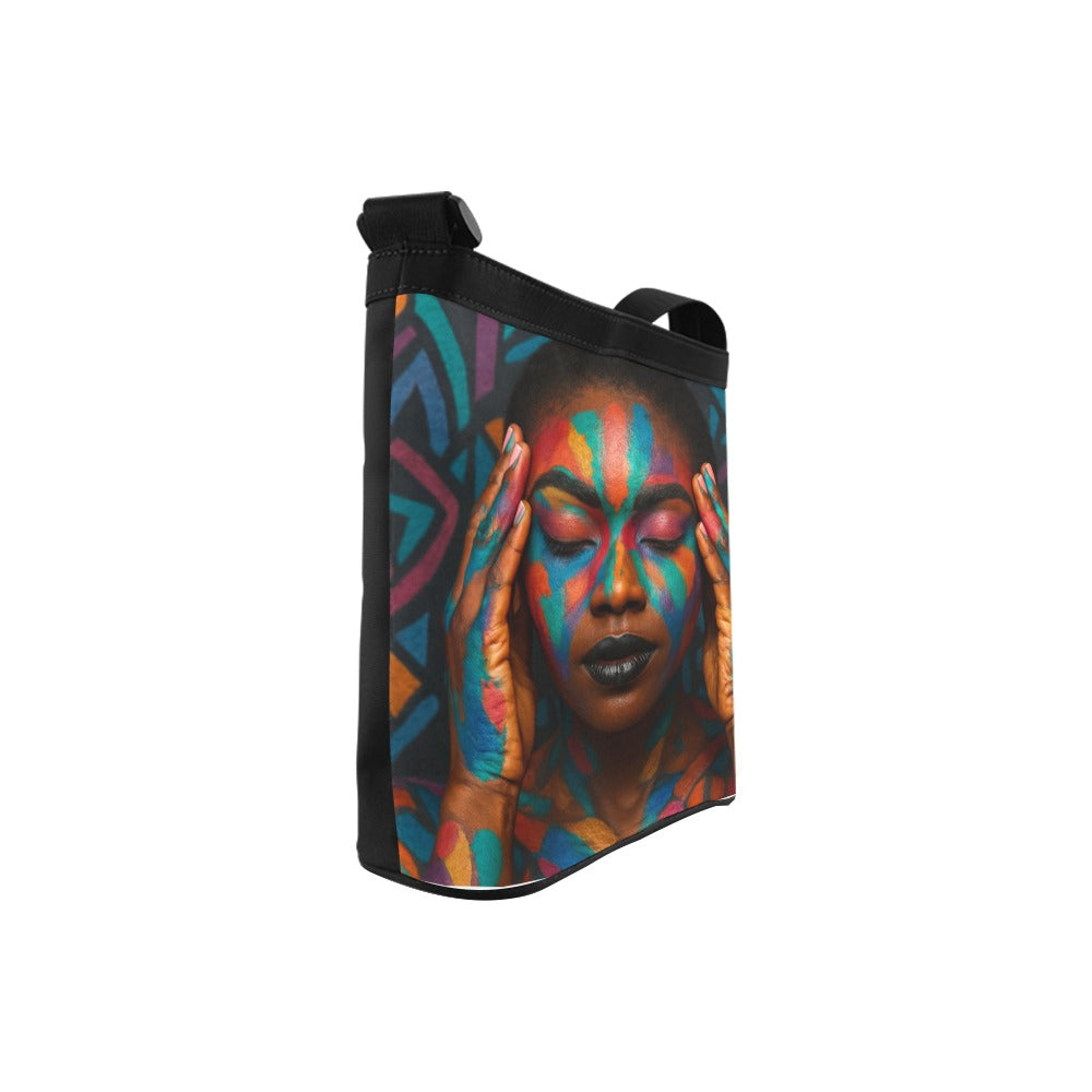 Crossbody Bag Featuring Vivid Face Paint Art