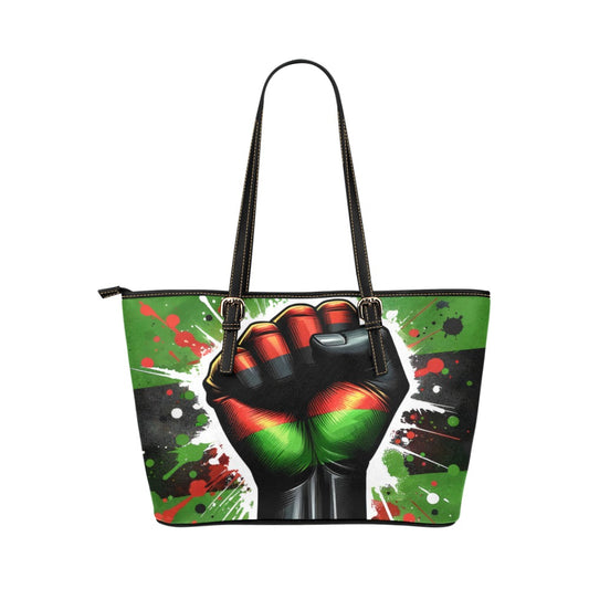 Juneteenth Black History Leather Tote Bag