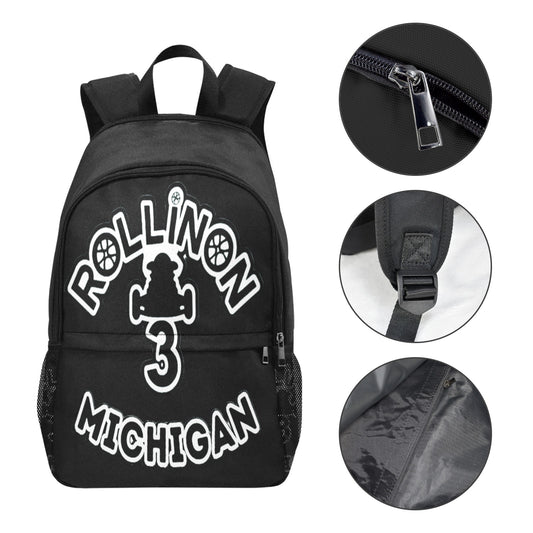 Rollin On 3 Michigan Backpack – Blacked Out. Whited Up. All In.