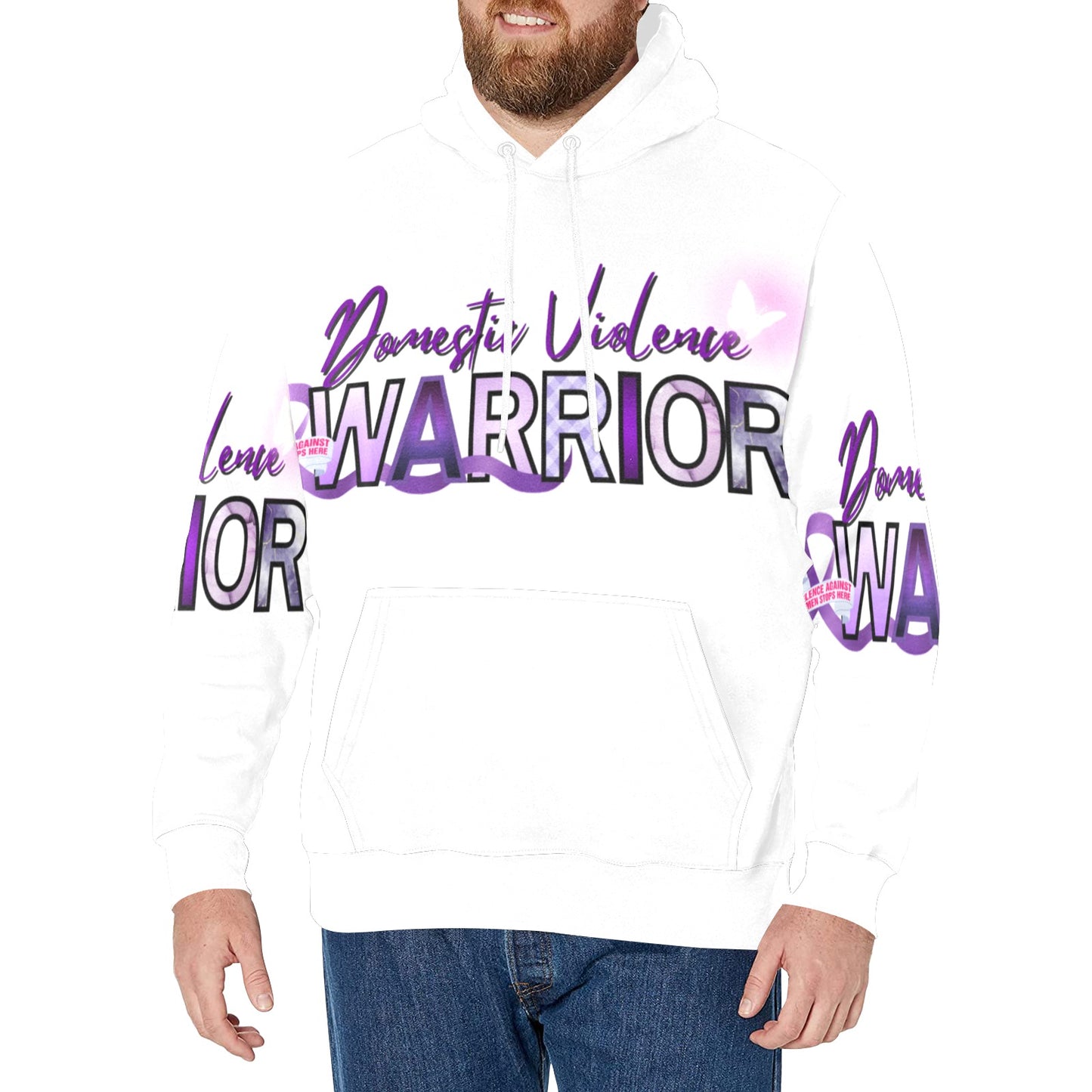 Men's Domestic Violence Warrior Fleece Hoodie All Over Print