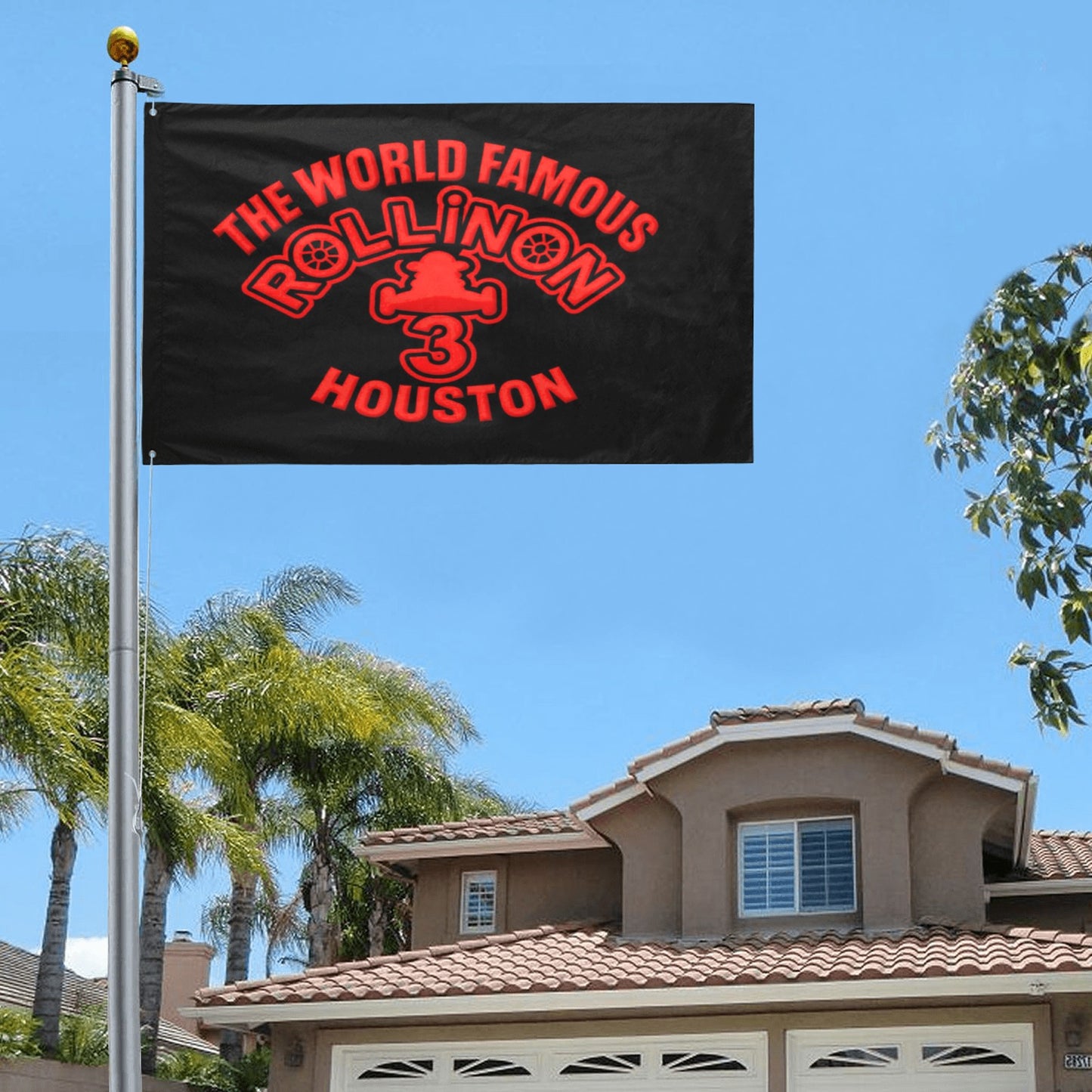 ROLLIN ON 3: The World Famous Houston Flag Size: 59"x35"