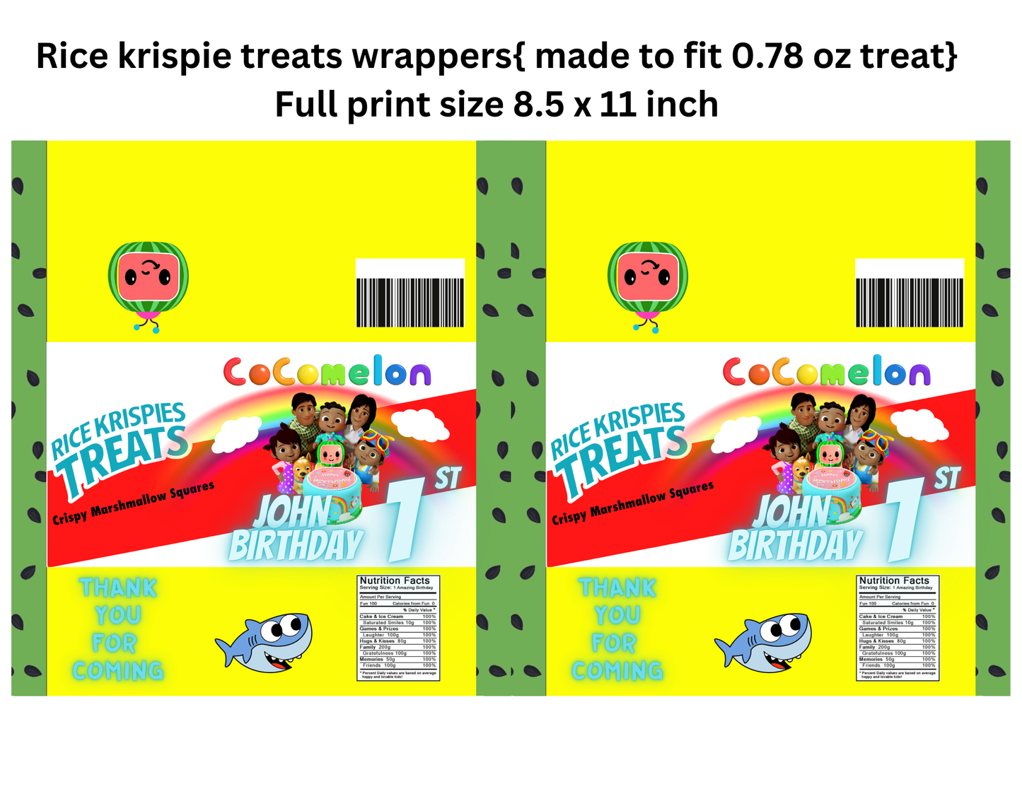 Cocomelon Party Favor Templates
