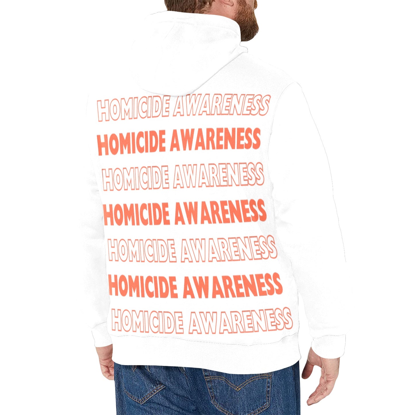 Men's Homicide Awareness Fleece Hoodie- Front & Back