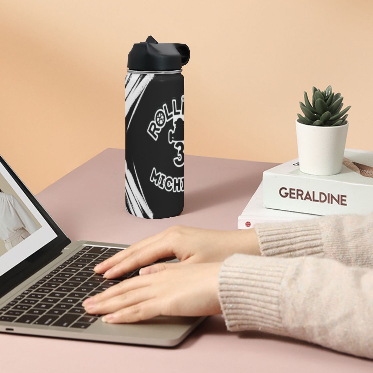 Rollin’ On 3 Michigan Insulated Water Bottle – Built to Ride, Ready to Sip!