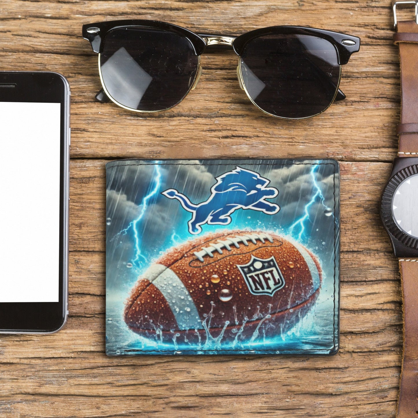 Detroit Lions Custom Men’s Wallet – Roar With Every Carry!
