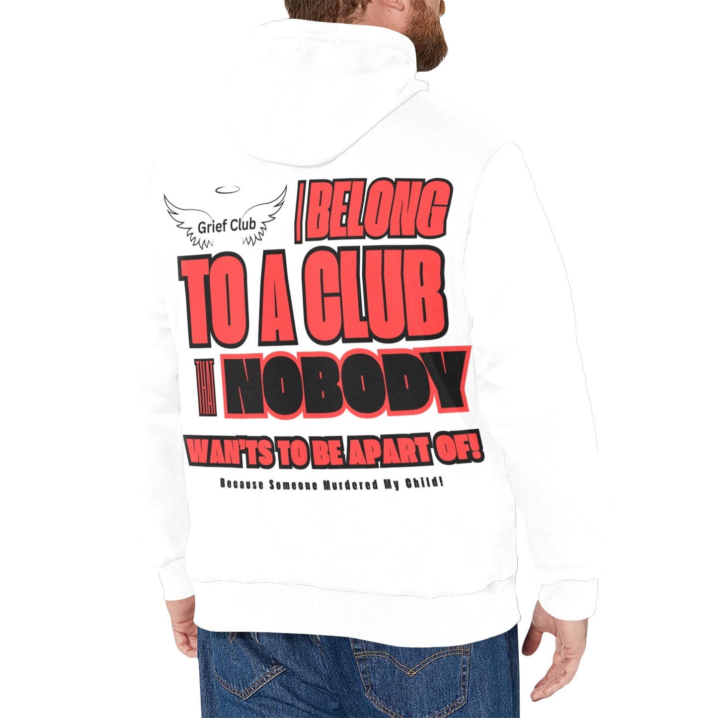 Men's Homicide Awareness Fleece Hoodie - Grief Club Design