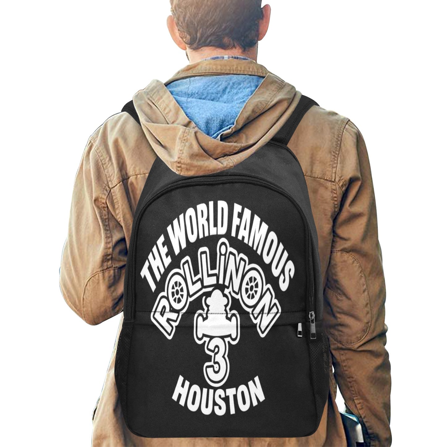 The World Famous Rollin’ on 3 Houston Backpack – In Black & White Boldness