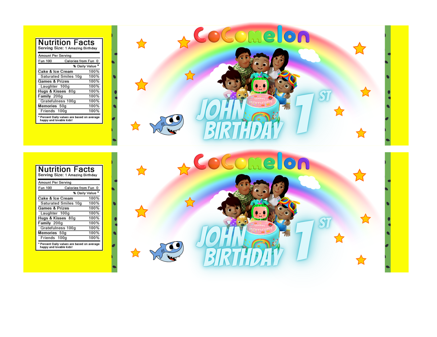 Cocomelon Party Favor Templates