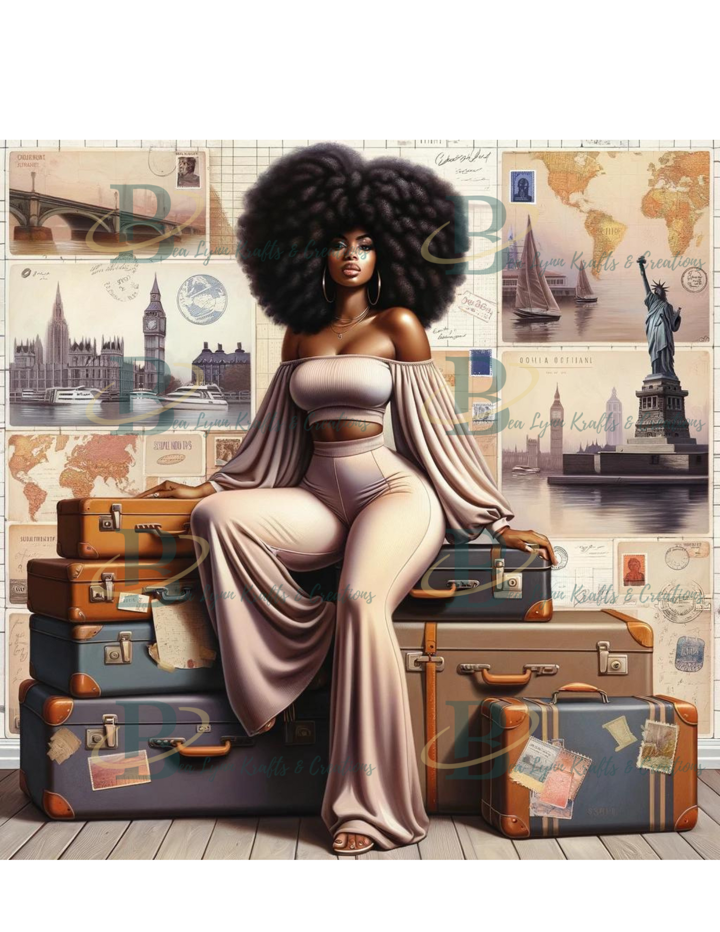 Traveler and Suitcases