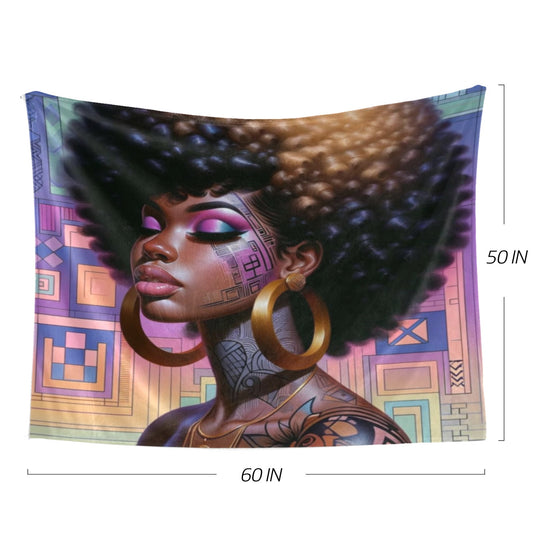 Bold Colorful Flannel Throw