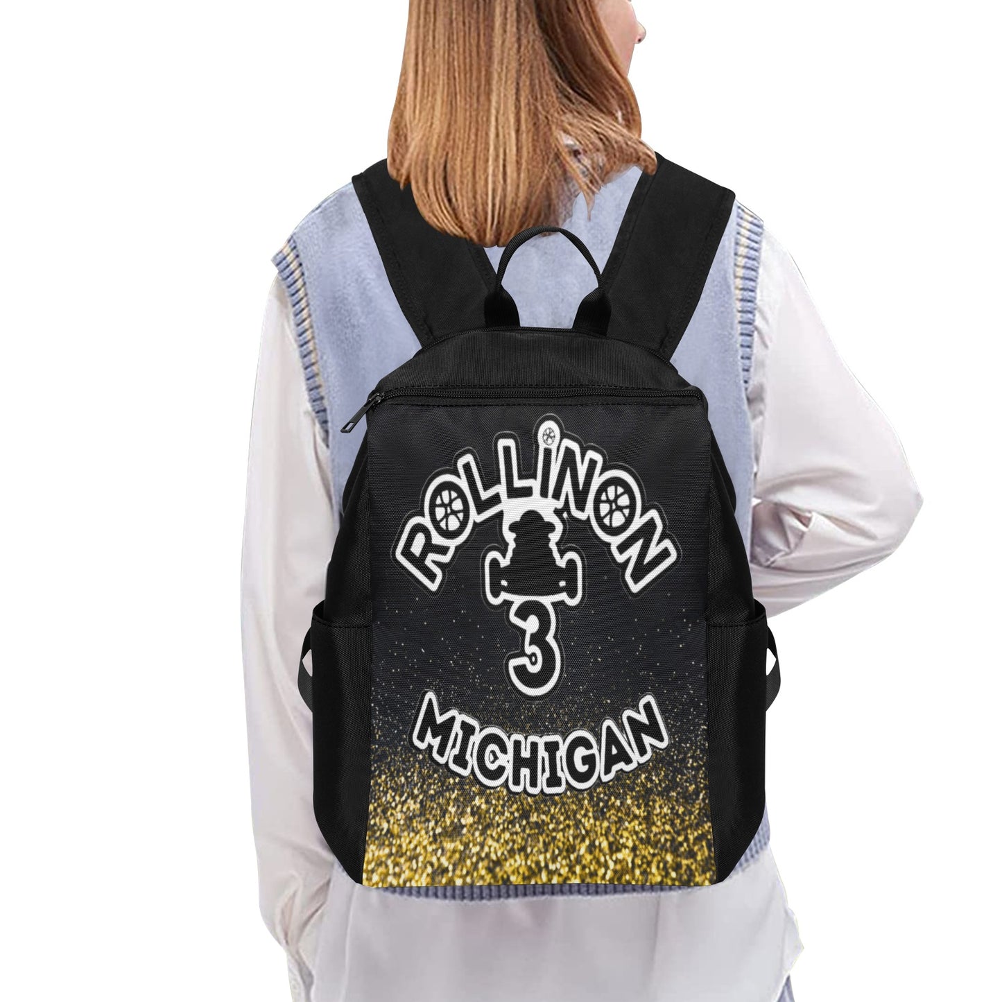 Rollin On 3 Michigan Gold & Black Backpack