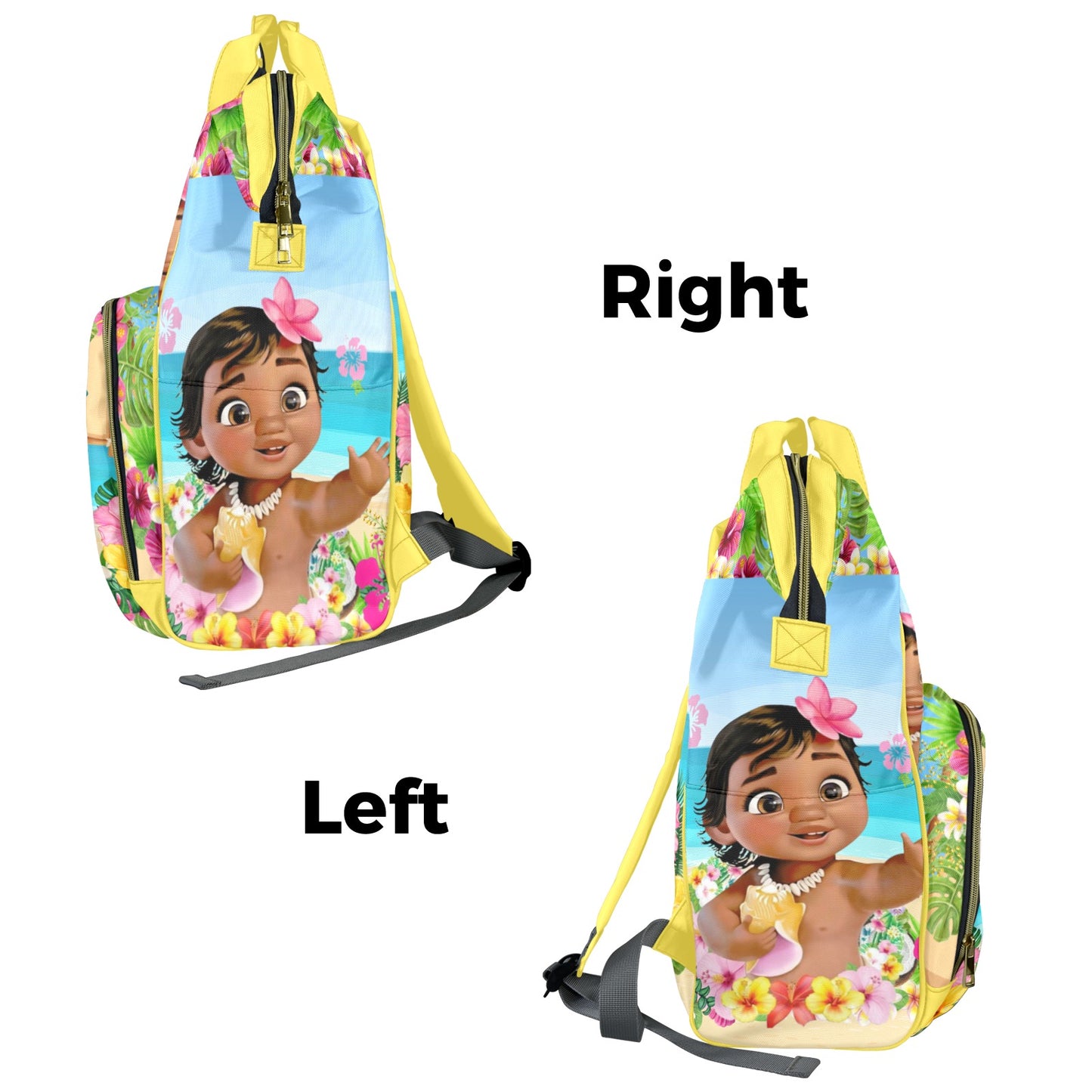 Moana-Themed Multi-Functional Diaper Backpack with Insulated Pockets