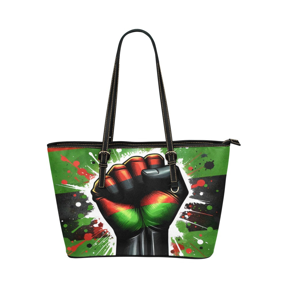 Juneteenth Black History Leather Tote Bag