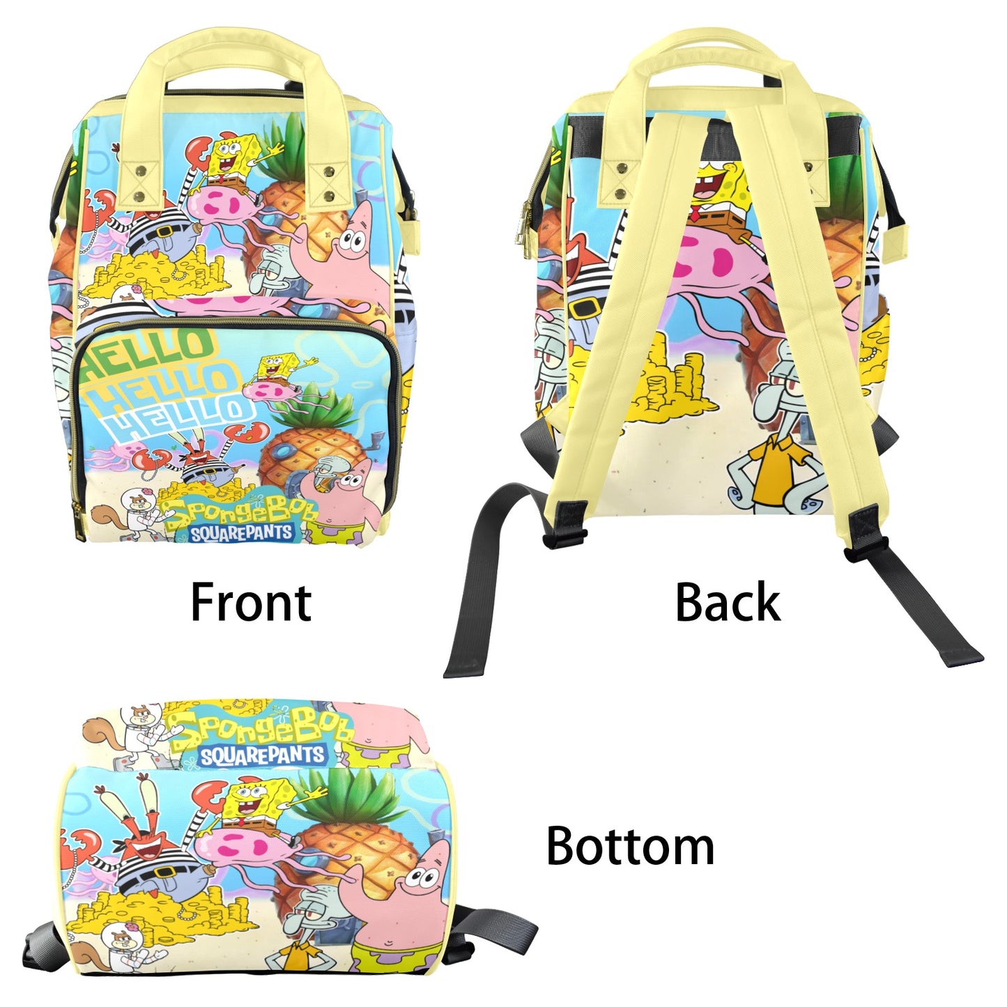 SpongeBob SquarePants Multi-Functional Diaper Backpack with Insulated Bottle Pockets