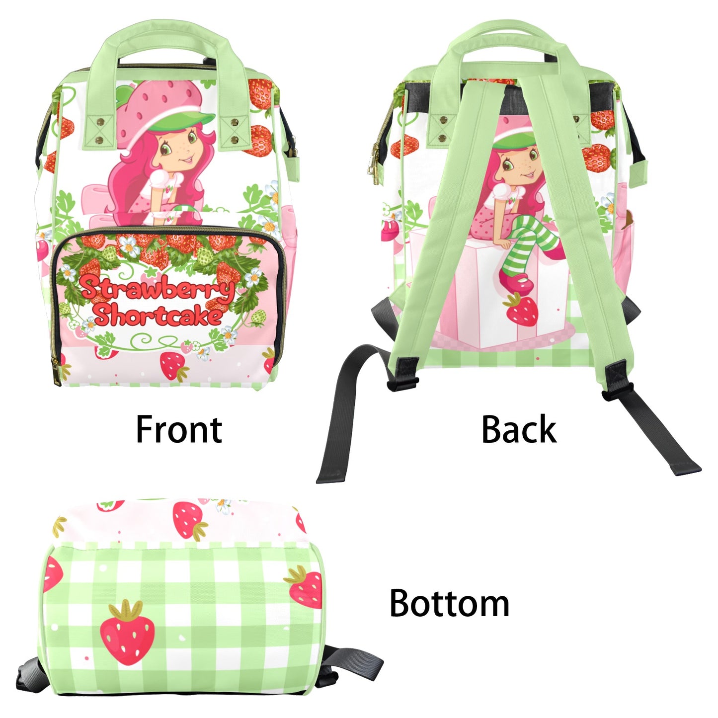 Strawberry Shortcake Multi-Functional Diaper Backpack with Insulated Pockets
