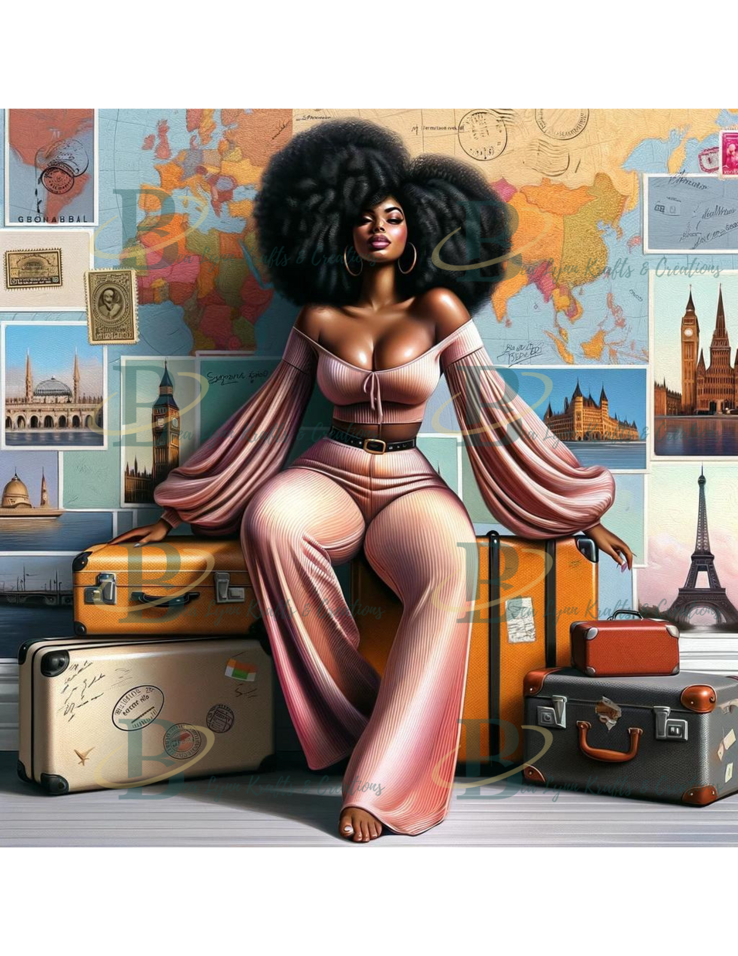 Traveler and Suitcases