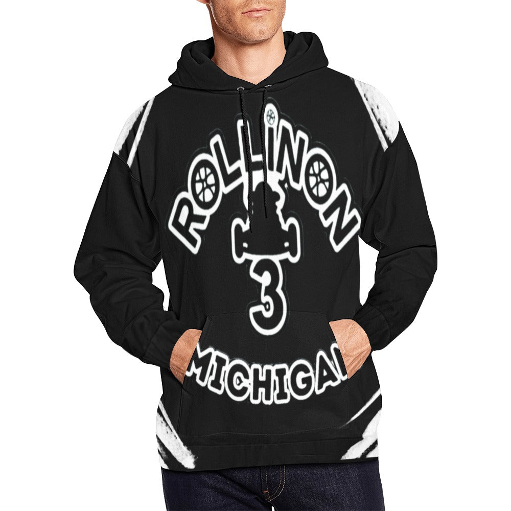 Rollin On 3 – Michigan Zebra Style Men’s Hoodie