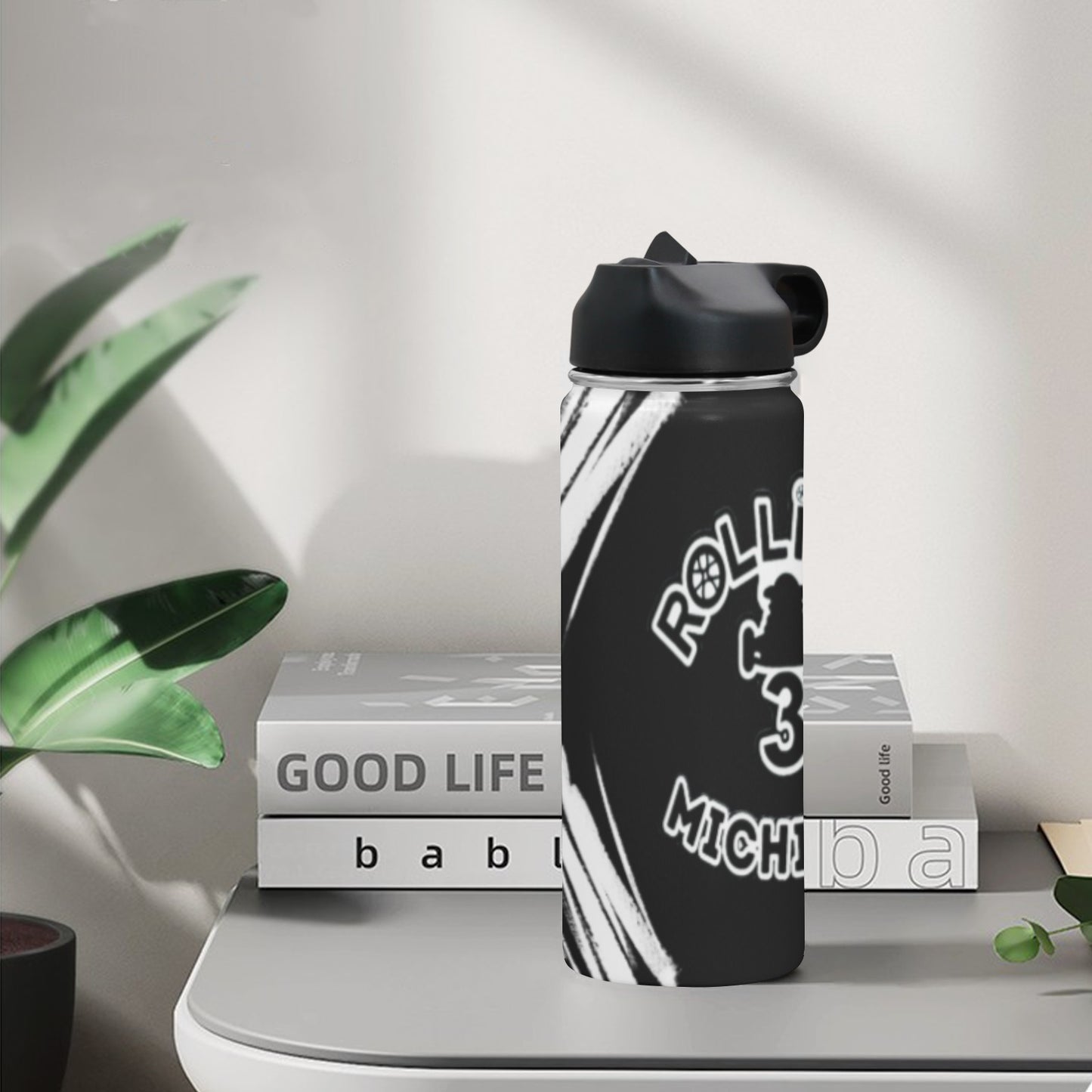 Rollin’ On 3 Michigan Insulated Water Bottle – Built to Ride, Ready to Sip!