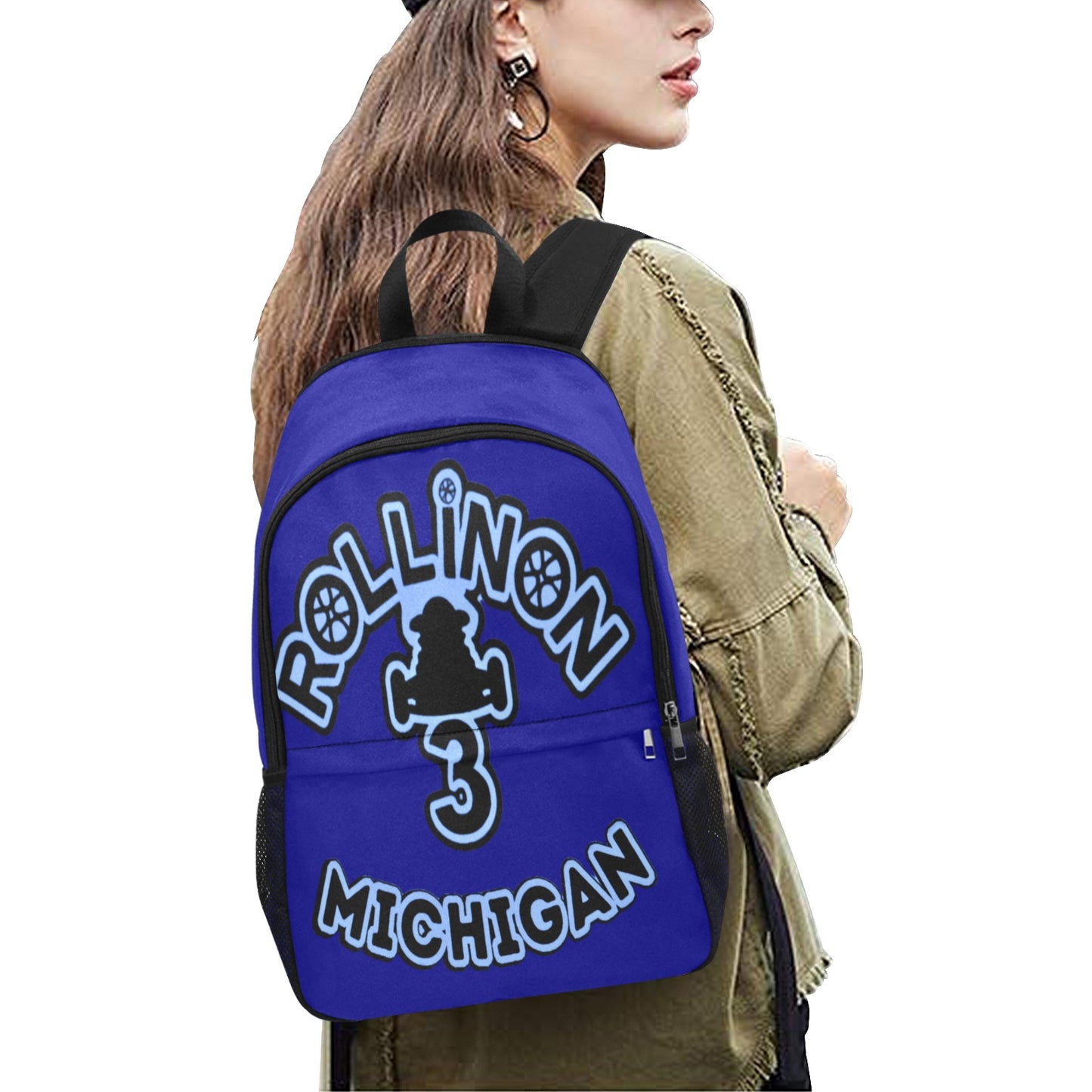 Rollin On 3 Michigan Backpack – Navy & Light Blue Rider Edition