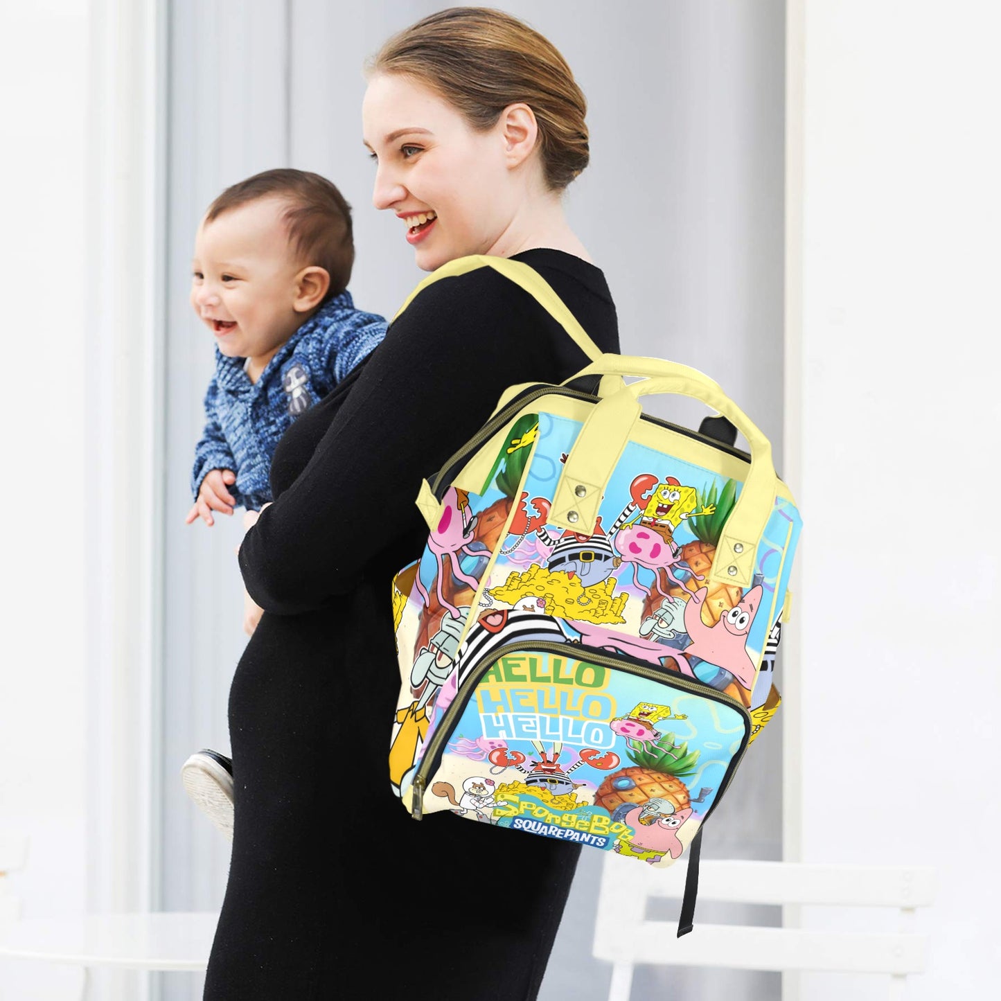 SpongeBob SquarePants Multi-Functional Diaper Backpack with Insulated Bottle Pockets