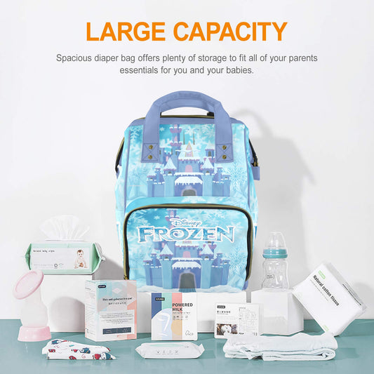 Disney Frozen Multi-Functional Diaper Backpack with Insulated Bottle Holders