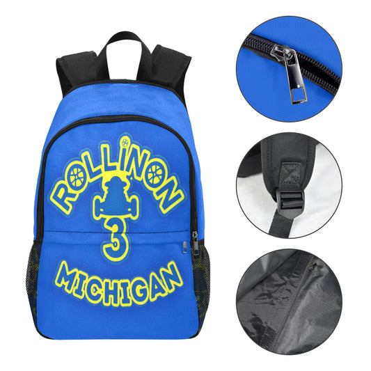 Rollin On 3 Michigan Backpack -Blue/Yellow