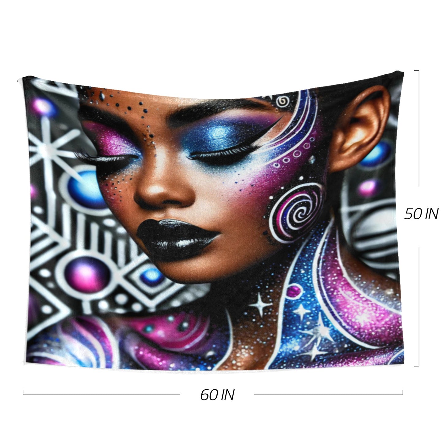 African American Galaxy-Inspired Blanket 60 X 50 inch