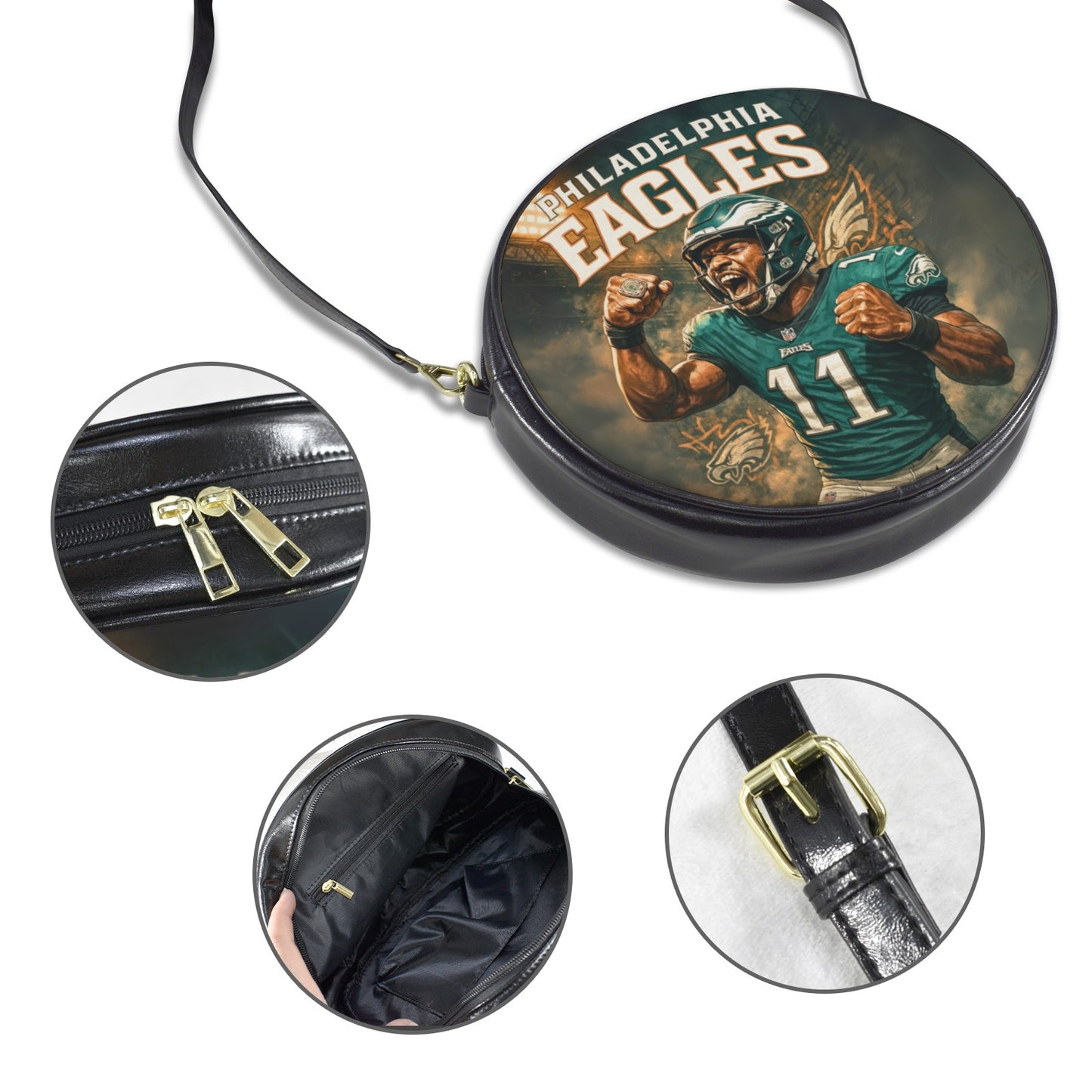 Philadelphia Eagles #11 Round Sling Bag – Large 10x10 | Fan Edition