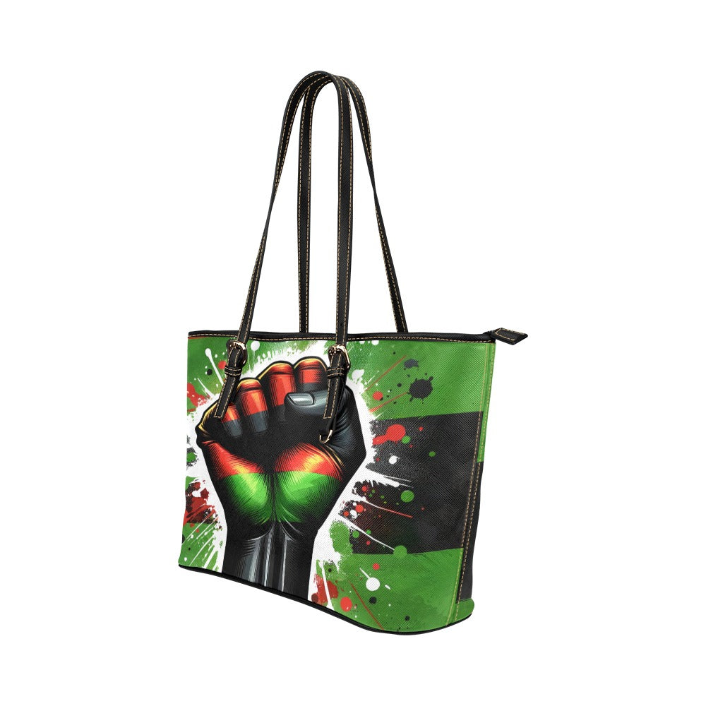 Juneteenth Black History Leather Tote Bag
