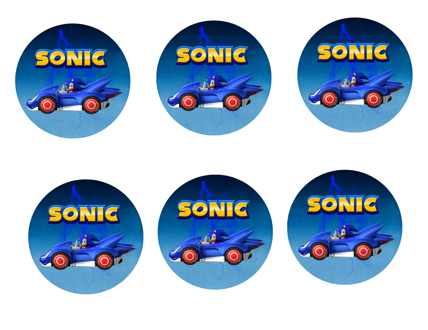 Sonic the Hedgehog Party Favor Templates