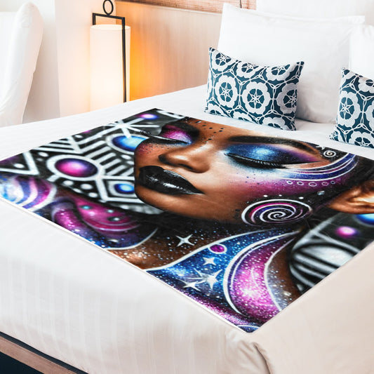 African American Galaxy-Inspired Blanket 60 X 50 inch