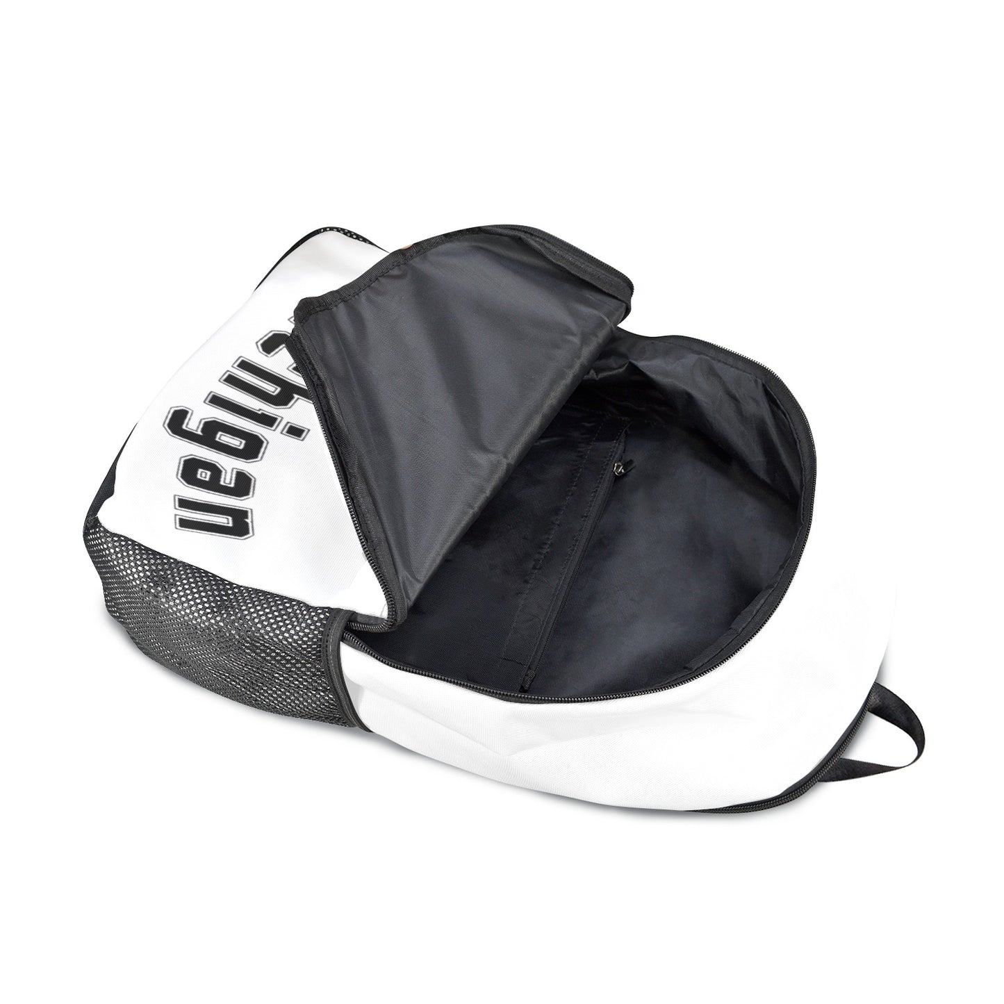 Rollin On 3 Michigan Backpack – Clean Look, Bold State Pride - White & Black