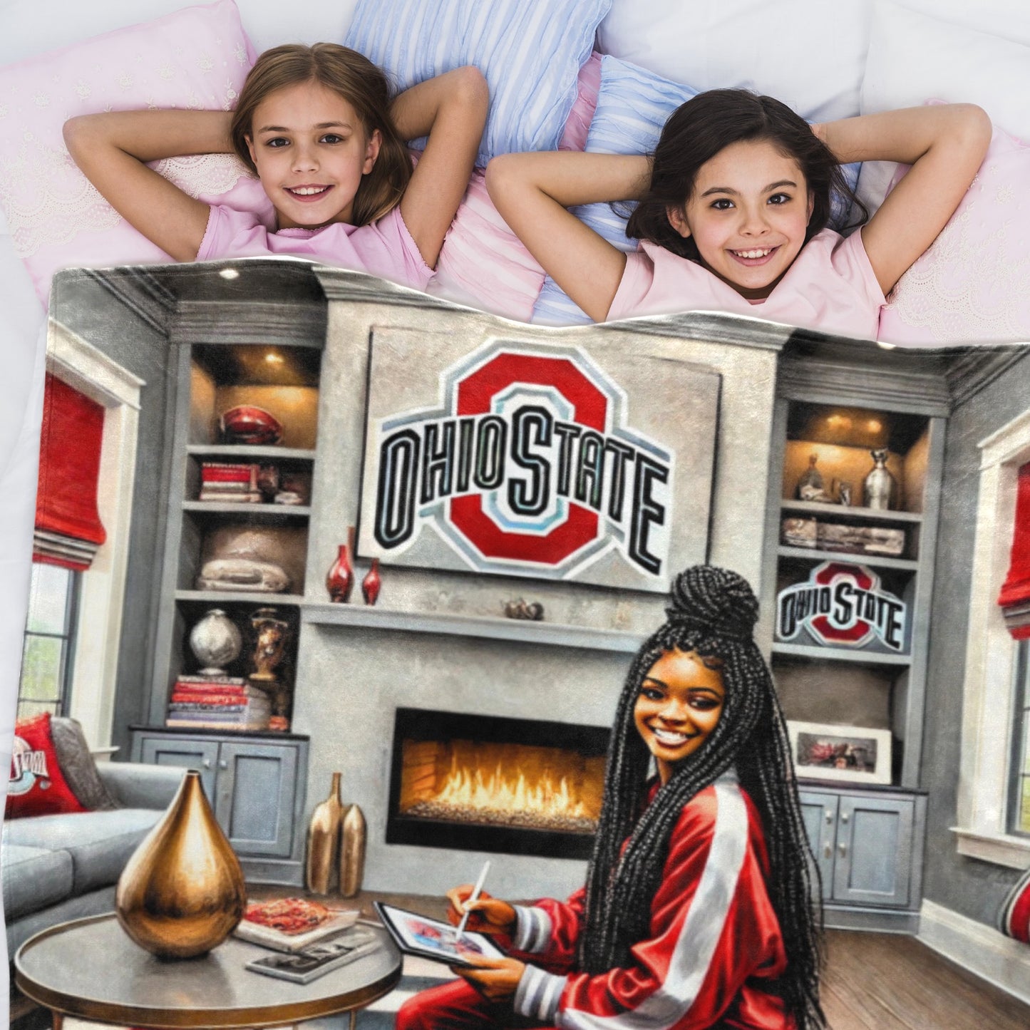 60"x50" Ohio State Buckeyes Fleece Blanket