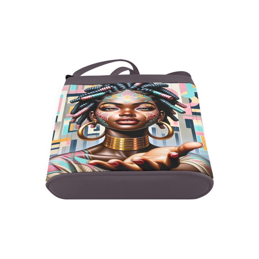 Crossbody Bag with Tribal Art