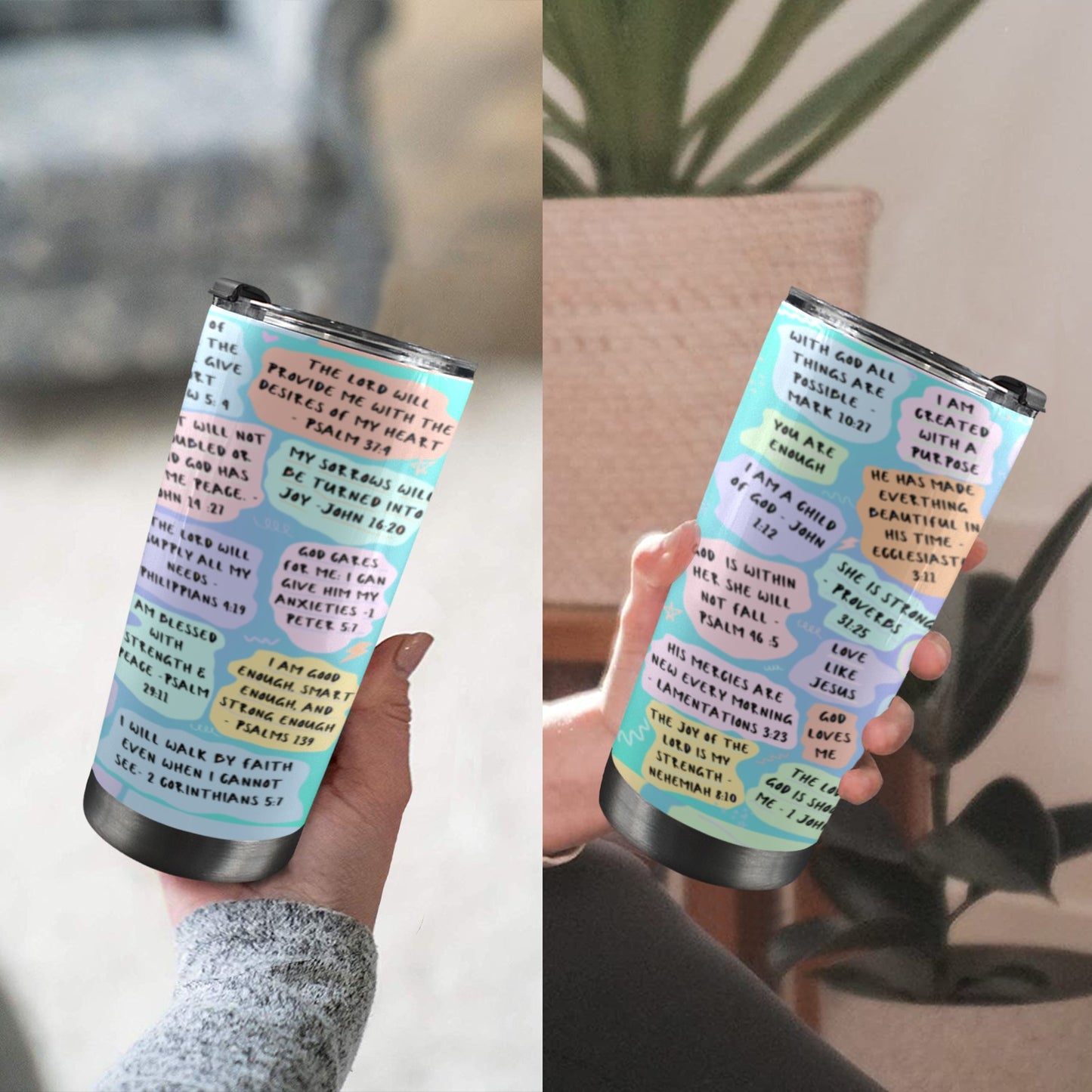 Bible Affirmation Stainless Steel Tumbler