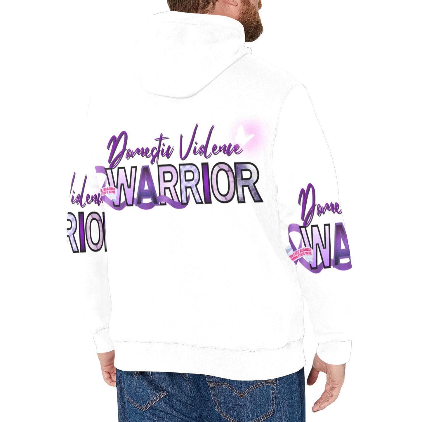 Men's Domestic Violence Warrior Fleece Hoodie All Over Print