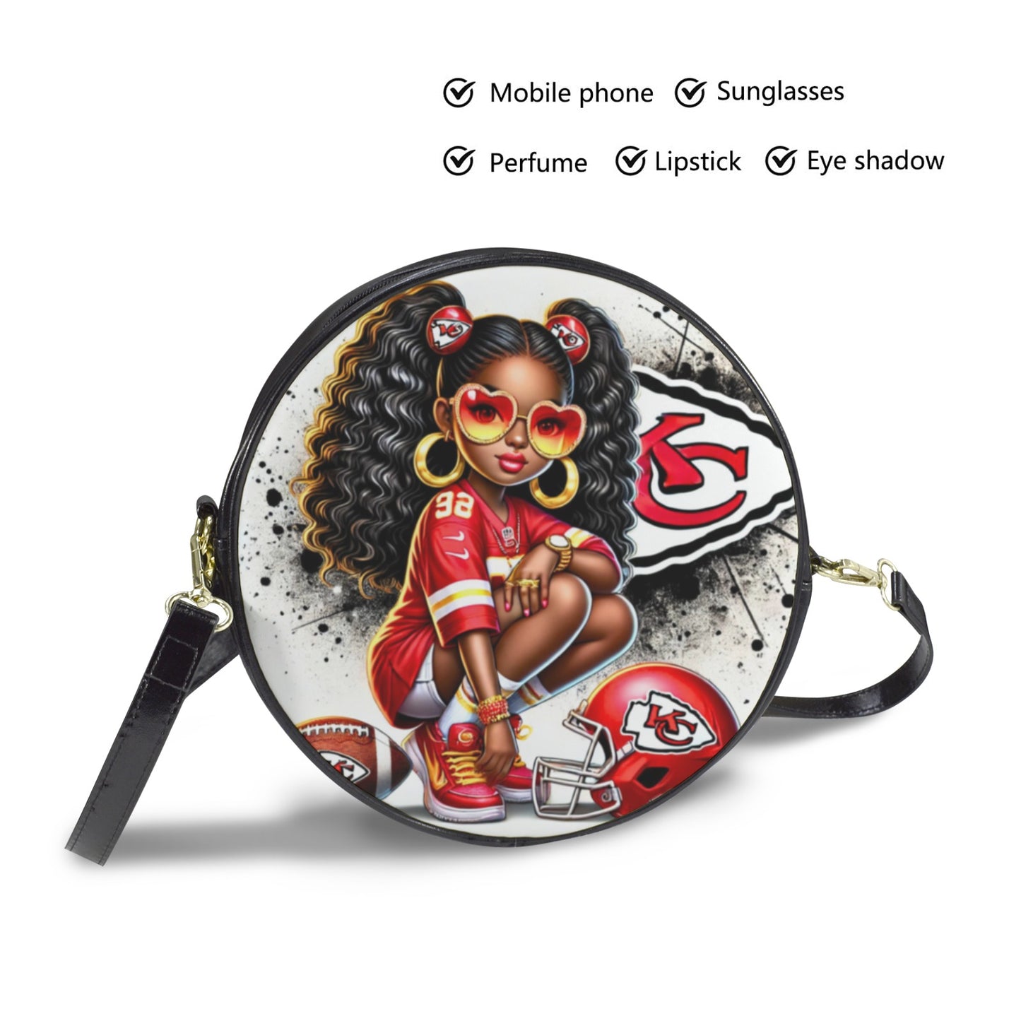 Kansas City “Game Day Diva” Round Sling Bag – Large 10x10